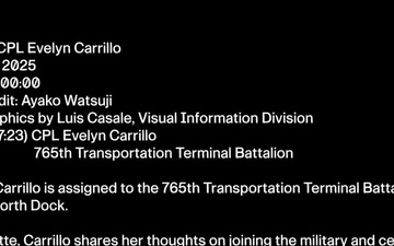 #Army250 Soldier Spotlight_CPL Evelyn Carrillo, 765th Transportation Terminal Battalion