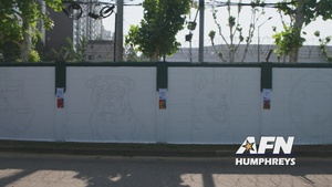 MARFORK Volunteers Join Children In Mural Painting