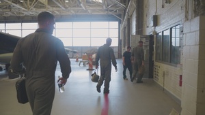 U.S. Marine Corps Deputy Commandant for Aviation visits VMA-223 and flies in a TAV-8B Harrier II jet