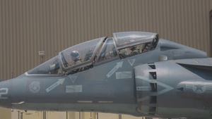 U.S. Marine Corps Deputy Commandant for Aviation visits VMA-223 and flies in a TAV-8B Harrier II jet