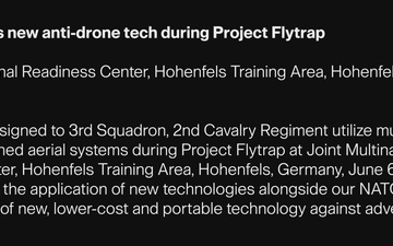 U.S. Army tests new anti-drone tech during Project Flytrap