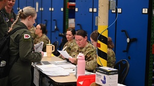 155th ARW processes personnel during a Combat Readiness Exercise