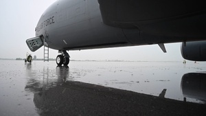 KC135 Stratotanker departs during Combat Readiness Exercise