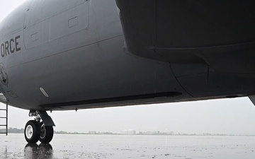 KC135 Stratotanker departs during Combat Readiness Exercise