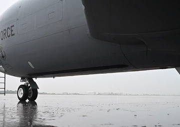 KC135 Stratotanker departs during Combat Readiness Exercise