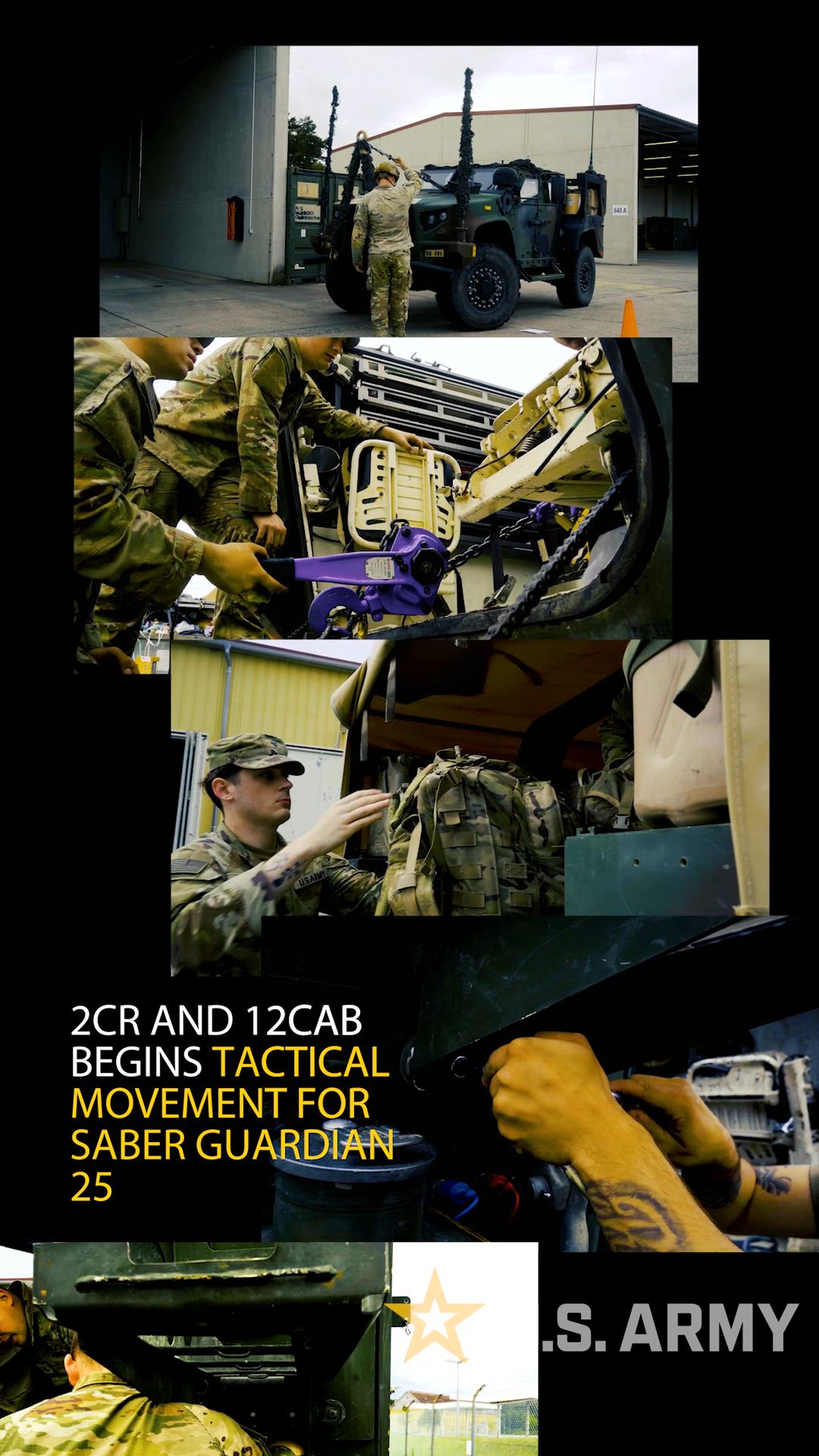 U.S. Army soldiers attached to the 4th Squadron, 2nd Cavalry Regiment, and 12th Combat Aviation Brigade conduct maintenance inspections on their vehicles and equipment in preparation for tactical movement to Central Training Area, Hungary in support of DEFENDER 25 on June 6, 2025. 2CR, 12th CAB and 5-4 ADAR will conduct fire support and a combined live-fire exercise with the Hungarian and Spanish Armed Forces at the Central Training Area. Additionally, 2CR will employ new Transforming in Contact initiatives and new equipment during these exercises. (U.S. video by Spc. Jennifer Posy)

Demonstrating global deterrence and the U.S. Army’s ability to rapidly deploy U.S.-based combat power in Europe and the Arctic region alongside Allies and partners, DEFENDER 25 brings U.S. troops together with forces from 29 Allied and partner nations to build readiness through large-scale combat training from May 11-June 24, 2025. DEFENDER 25 increases the lethality of the NATO alliance through large-scale tactical training maneuvers and long-range fires, builds unit readiness in a complex joint, multinational environment and leverages host nation capabilities to increase the U.S. Army’s operational reach. During three large-scale combat training exercises—Swift Response, Immediate Response, and Saber Guardian—Ally and partner forces integrate and expand multi-domain operations capability, demonstrating combined command and control structures and readiness to respond to crisis and conflict. 
“Launching” by DeWolfe Music Ltd is licensed under De Wolfe Music Library. To request a copy of this 5th Mobile Public Affairs Detachment’s license please email team@dewolfemusic.com