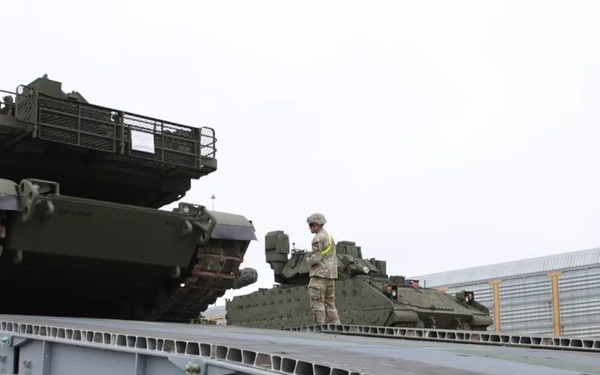 Rail Offloading in Jessup, Maryland for Army 250th Birthday