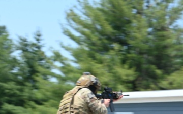 B-roll 156th CRG conducting  shoot, move, communicate and close quarters battle training at Sentry North