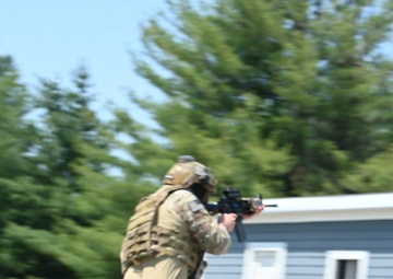 B-roll 156th CRG conducting  shoot, move, communicate and close quarters battle training at Sentry North