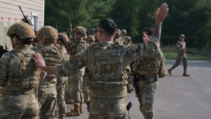 B-roll 156th CRG conducting shoot, move, communicate and close quarters battle training during Sentry North
