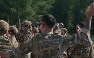 B-roll 156th CRG conducting shoot, move, communicate and close quarters battle training during Sentry North