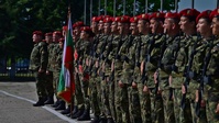 B-roll: Immediate Response 25 -  Bulgarian Land Forces band welcomes Bulgarian Minister of Defense, Atanas Zaprianov