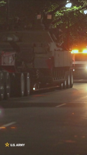 U.S. Army vehicles staged at the West Potomac Park Waterfront