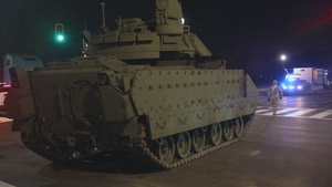U.S. Army vehicles staged at the West Potomac Park Waterfront [B-Roll]