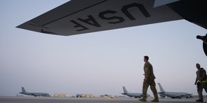 Calm Waters: Poseidon refuels with Stratotanker over USCENTCOM AOR