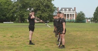 U.S. Army Drill Team rehearses drill movements in preparation for the Army 250th Birthday [B-Roll]