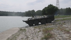 U.S. Soldiers Rehearse Wet Gap Crossing Procedures during Saber Guardian 25