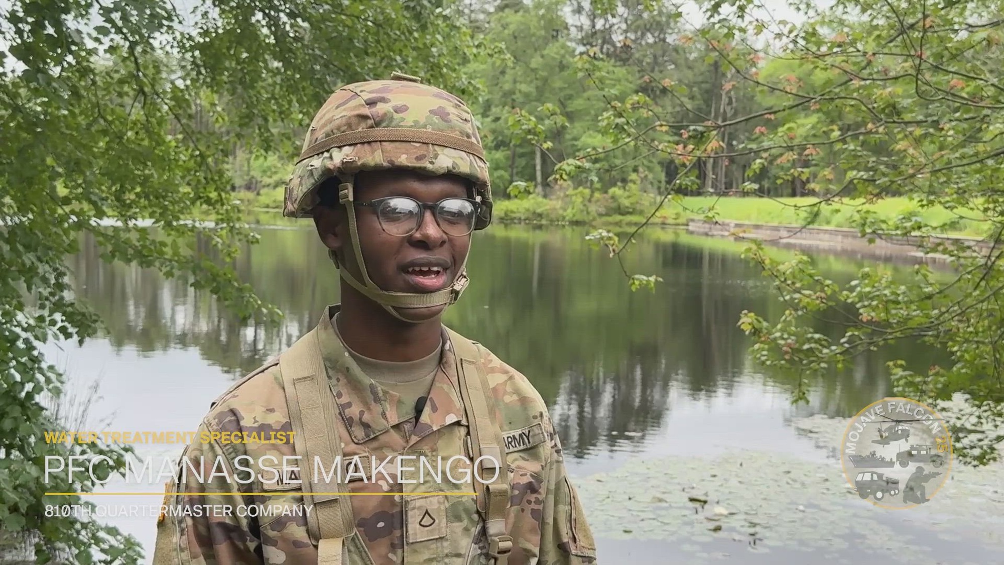 JOINT BASE MCGUIRE-DIX-LAKEHURST, N.J. — U.S. Army Pfc. Manasse Makengo, with the 801st Quartermaster Company, demonstrates how raw water is drawn from a natural source and purified into safe drinking water using the Reverse Osmosis Water Purification Unit during Quartermaster Liquid Logistics Exercise (QLLEX) 25 at Joint Base McGuire-Dix-Lakehurst, June 2025. The operation showcases the unit’s critical role in providing potable water in austere environments.
