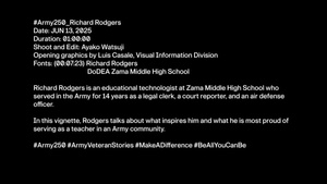#Army250 Army Veteran Spotlight_Richard Rodgers, DoDEA Zama Middle High School