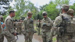 Brig. Gen. Andrew B. Stone visits 2CR Soldier during Saber Guardian 25