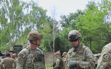 Brig. Gen. Andrew B. Stone visits 2CR Soldier during Saber Guardian 25