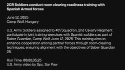 2CR Soldiers conduct room clearing readiness training with Spanish Armed forces
