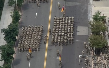 U.S. Army equipment is staged in Washington D.C. for 250th Birthday