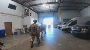 B-Roll: U.S. Marines arrive at federal building to assist California Army National Guard