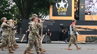 42nd Infantry Division Band pass and review at 250th Army Birthday