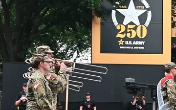 42nd Infantry Division Band pass and review at 250th Army Birthday
