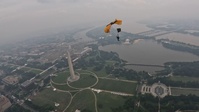 U.S. Army Parachute Team jumps for Army 250th Birthday Parade