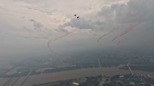 U.S. Army Parachute Team jumps for Army 250th Birthday Parade