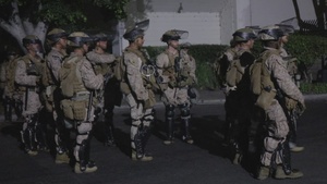 B-Roll: U.S. Marines guard federal building to assist California Army National Guard