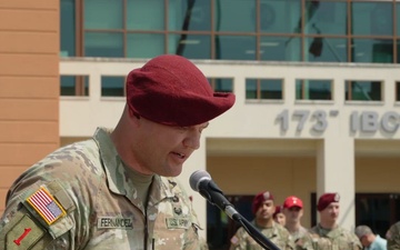 REMARKS: 173rd Brigade Support Battalion Welcomes New Commander During Change of Command Ceremony