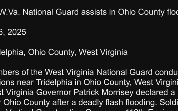 250616 BRoll WVa Guard assists in Ohio Co Flood Recovery
