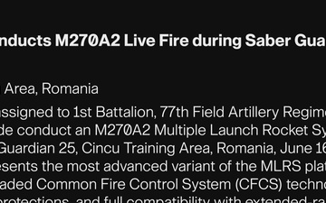 41st FAB conducts M270A2 live fire during Saber Guardian 25