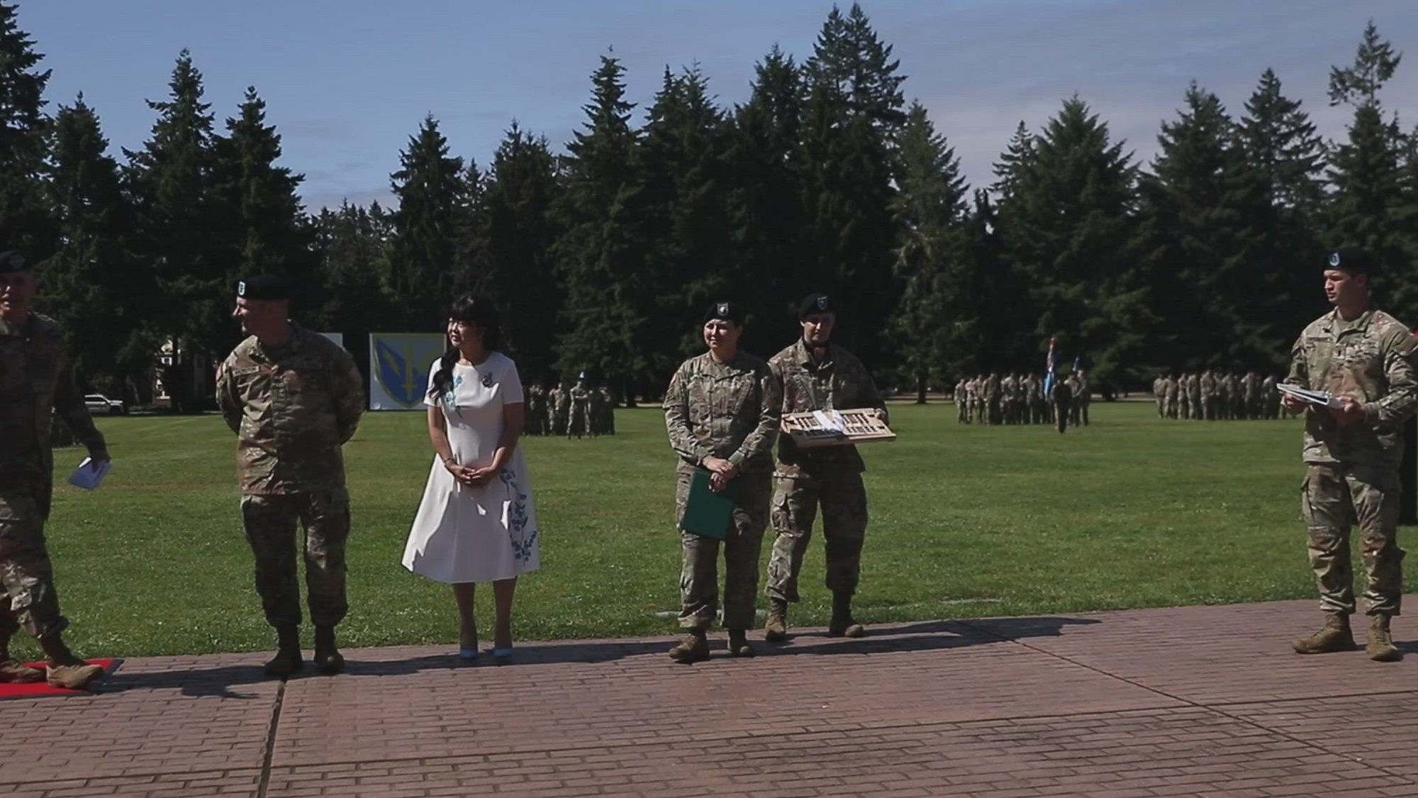 U.S. Army Col. Krystal G. Sessoms assumes command of the 201st Expeditionary Military Intelligence Brigade from Col. David C. Hazelton during a change of command ceremony at Watkins Field, Joint Base Lewis-McChord, Washington, June 17, 2025. The ceremony was presided over by Lt. Gen. Matthew W. McFarlane, commanding general of America’s First Corps. The 201st E-MIB Intelligence Brigade provides multi-discipline intelligence support to America&#39;s First Corps, enabling mission command and readiness across the Indo-Pacific region. (U.S. Army video by Sgt. Elizabeth DeGroot)