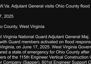 B-Roll: W.Va. Adjutant General visits Ohio County flood response