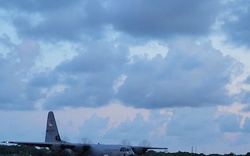 Hurricane Hunters taxi for takeoff