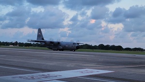 Hurricane Hunters takeoff for storm tasking