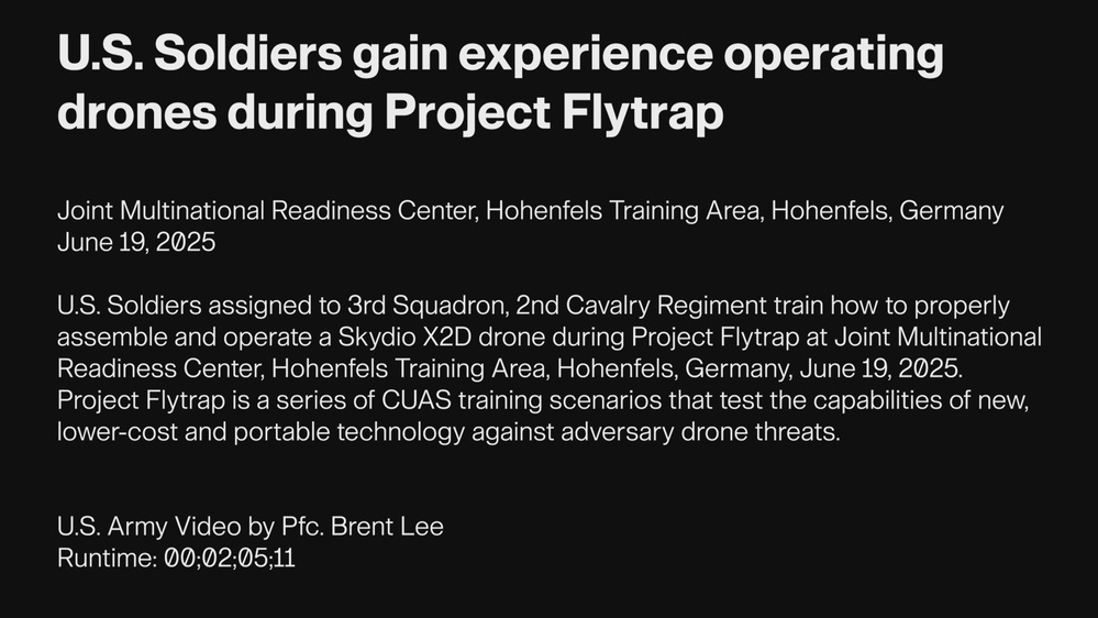 U.S. Soldiers gain experience operating drones during Project Flytrap