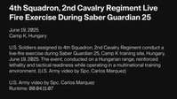 4th Squadron, 2nd Cavalry Regiment Live Fire Exercise During Saber Guardian 25