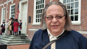 Benjamin Franklin impersonator interview reflecting on Army 250