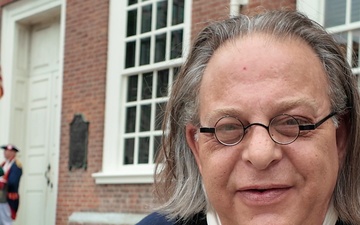 Benjamin Franklin impersonator interview reflecting on Army 250