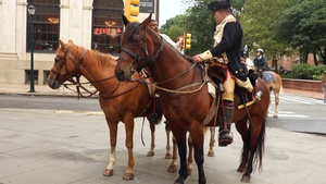 B-Roll: Wreath-laying ceremony at Tomb of the Unknown Revolutionary Soldier in Philadelphia