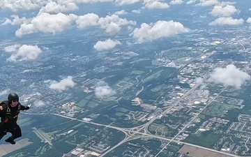 U.S. Army Parachute Team Jumps at Dayton Air Show