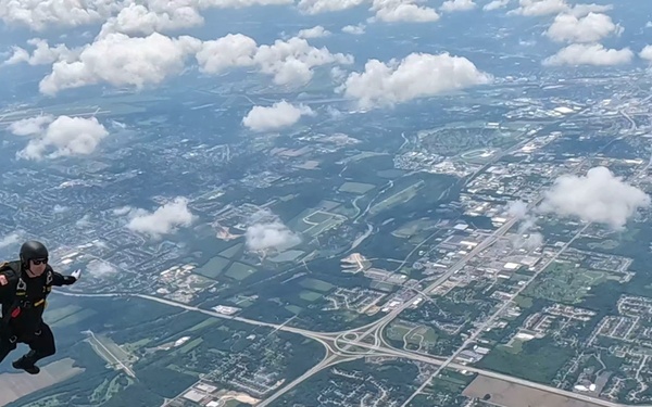 U.S. Army Parachute Team Jumps at Dayton Air Show