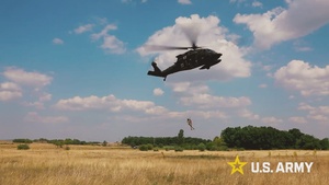 12CAB Soldiers conduct MEDEVAC hoist training during Saber Guardian 25