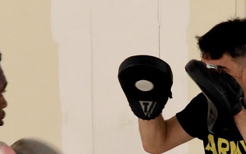 Soldiers from Fort Hood train to compete in a quarterly MWR Fight Night