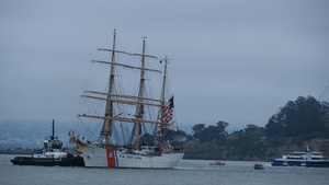 CGC Eagle is pushed by tow boats in San Francisco Bay